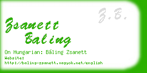 zsanett baling business card