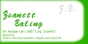 zsanett baling business card